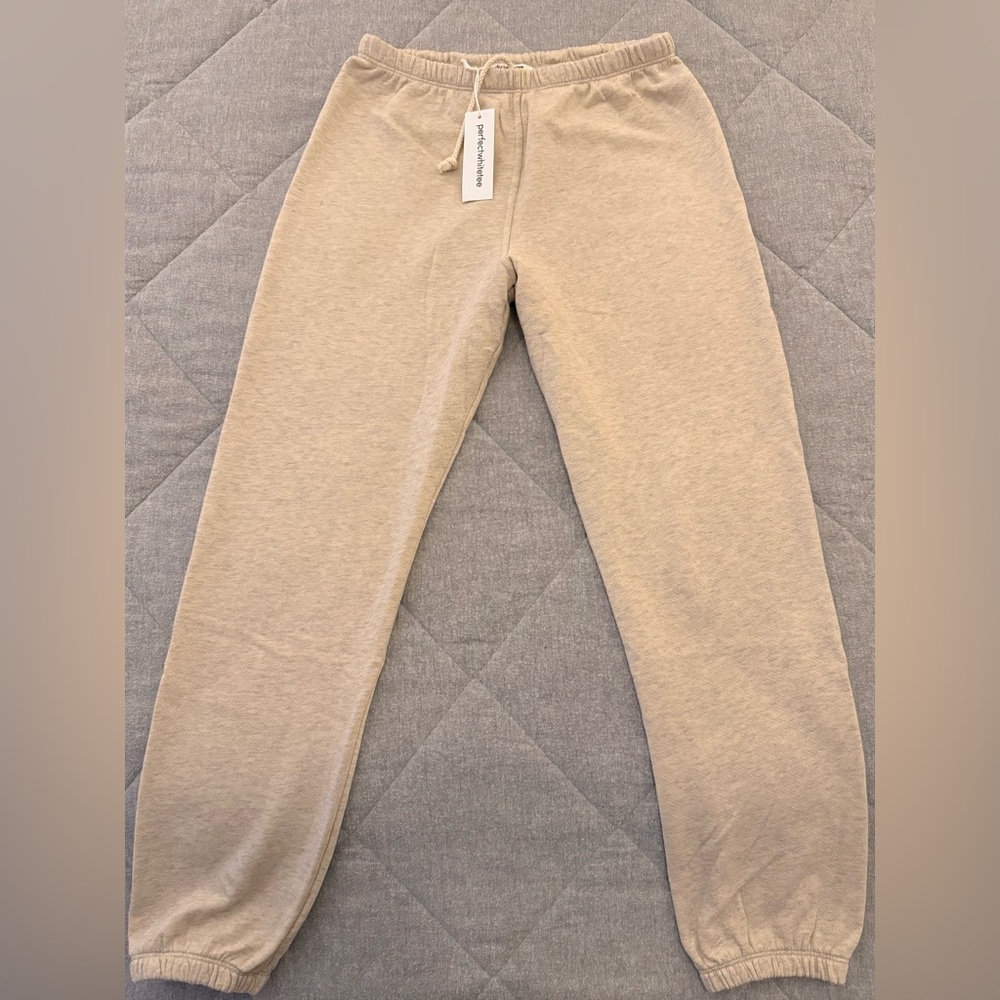 perfectwhitetee- johnny french terry easy sweatpants in oatmeal
